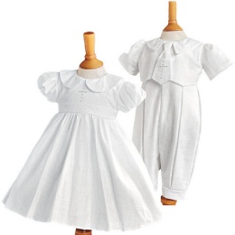 Twins White Christening Dress & Romper - Elizabeth & George by Millie Grace